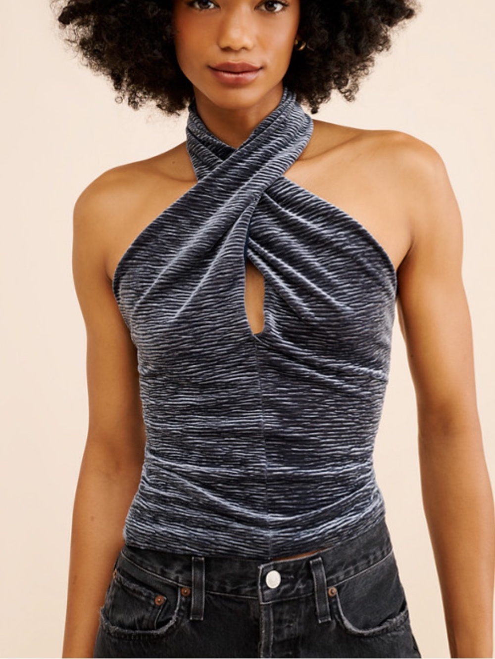 Anthropologie Dolan Velvet Twist Halter Camisole